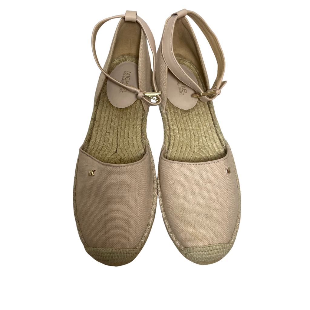 Michael Kors Light Pink Canvas and Jute Espadrille Sandals | Like New |