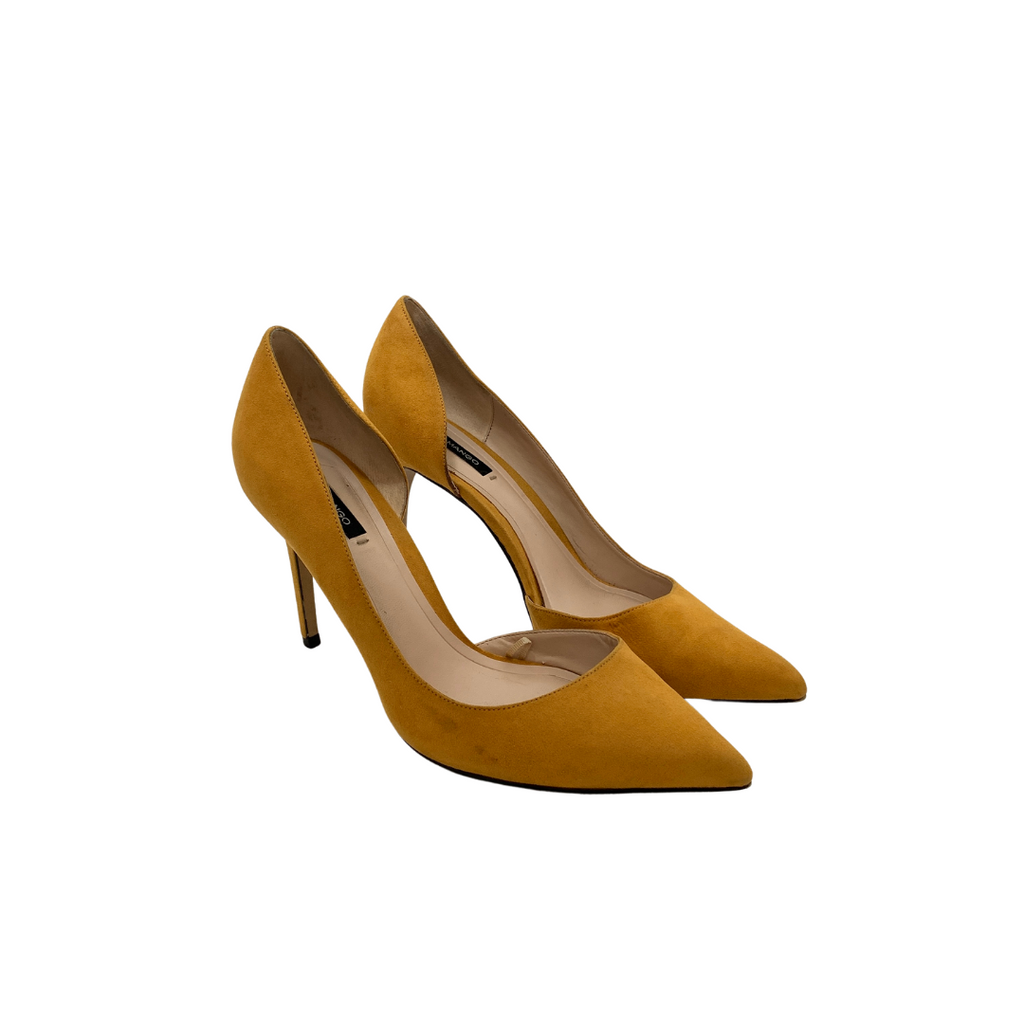 Mango Mustard Suede Pointed Pumps | Pre Loved |