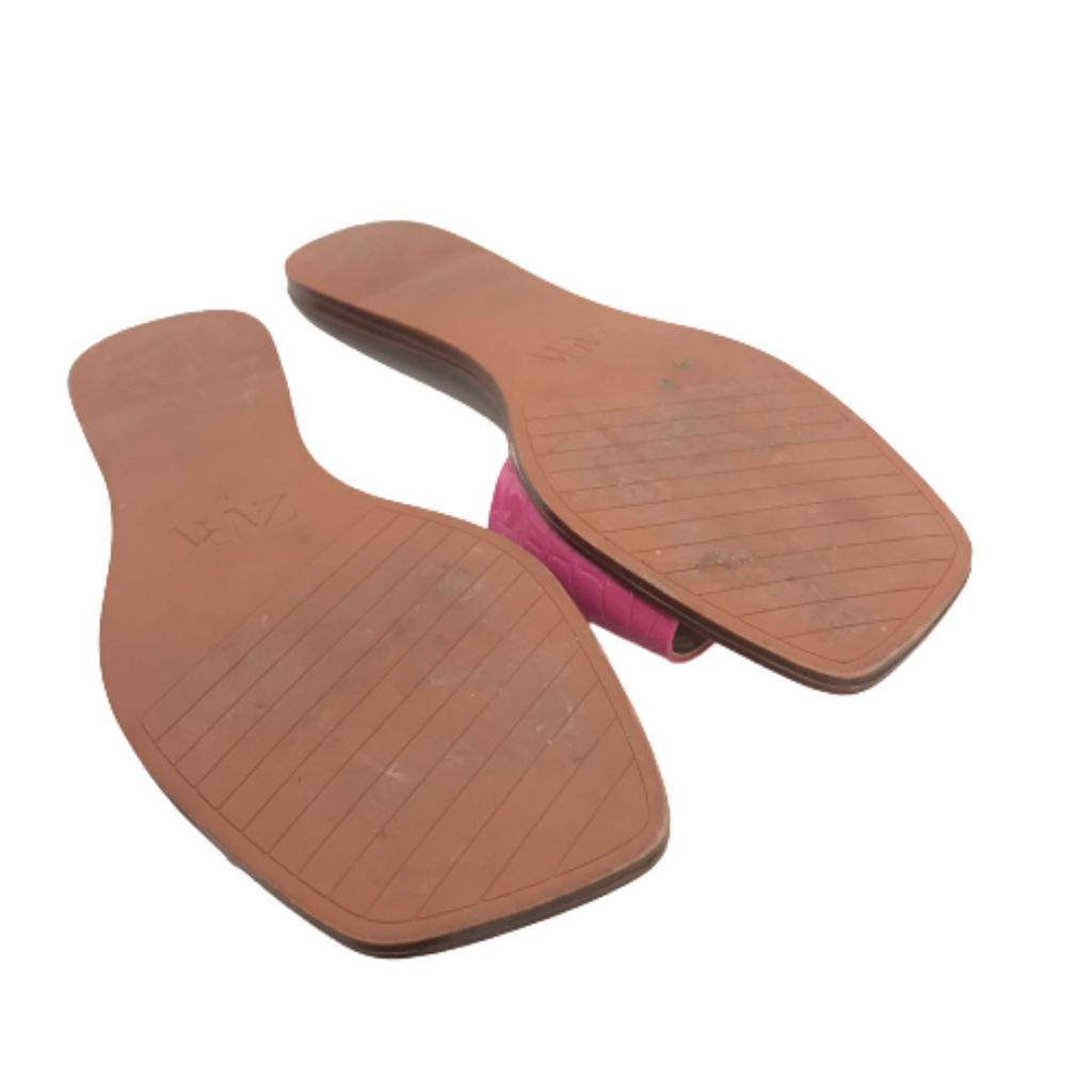 ZARA Pink Croc-print Slides | Gently Used |