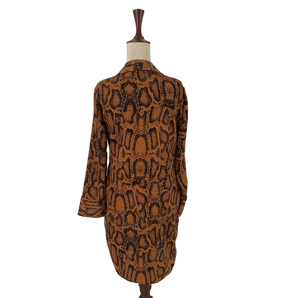 ZARA Brown & Black Printed Shirt Dress | Gently Used |