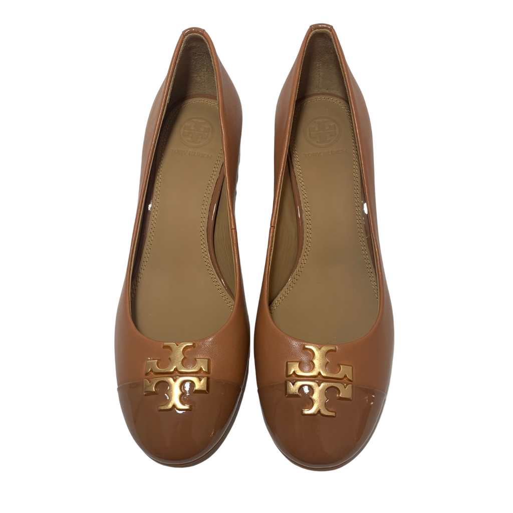 Tory burch Tan Leather 'Everly' Cap-toe Pumps | Brand New |