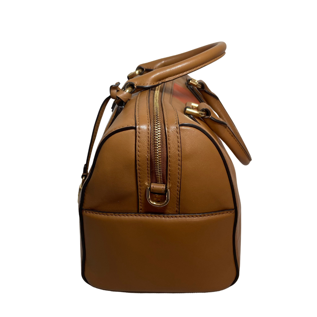 Michael Kors Tan and Orange 'Mercer' Dome Satchel | Pre Loved |