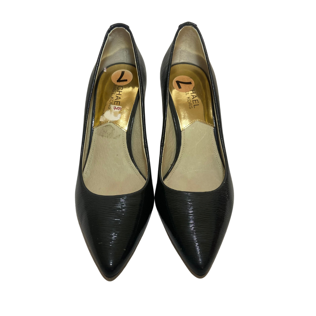 Michael Kors Forest Green Textured Leather Pumps | Pre Loved |