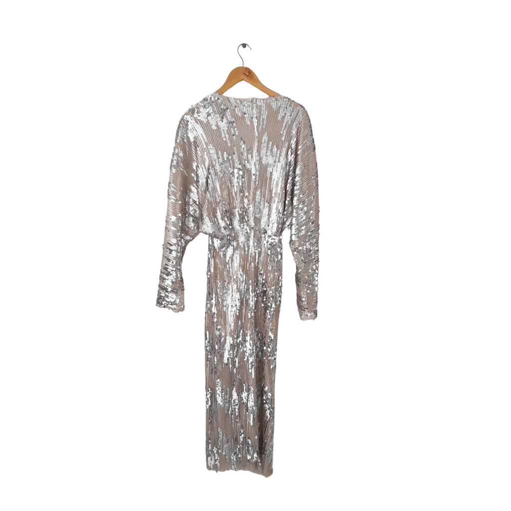 ZARA Silver & Gold Sequins Kaftan Maxi | Gently Used |