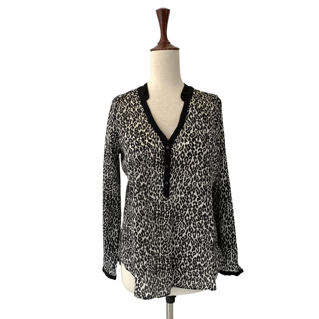 ZARA Black & White Animal Print Top | Gently Used |