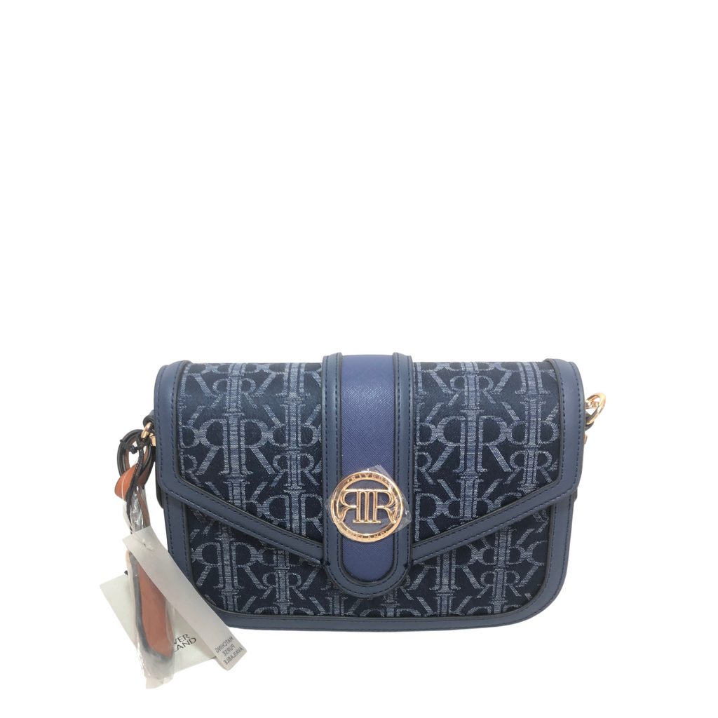River Island Blue Monogram Crossbody | Brand New |