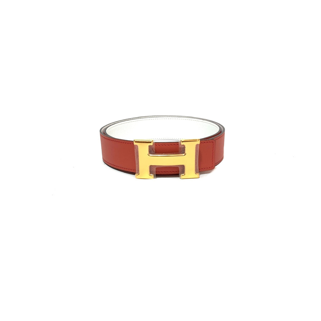 Hermes Orange Leather Women's Reversible Belt | Brand New |