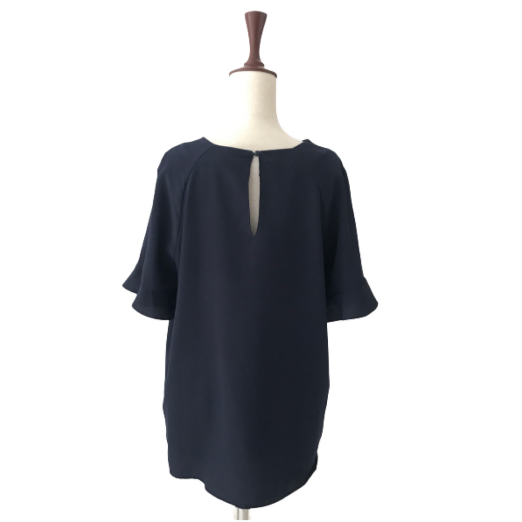 ZARA Navy Frill Top | Pre Loved |