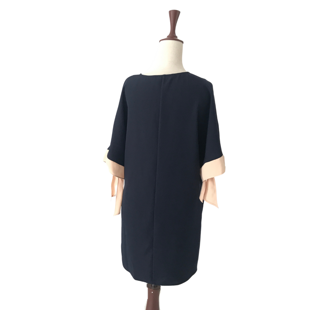 ZARA Navy with Pink Tie-up Sleeves Tunic | Brand New |