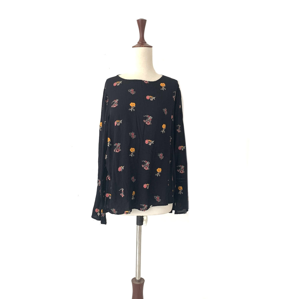 Papaya Black Floral Printed Blouse | Pre Loved |