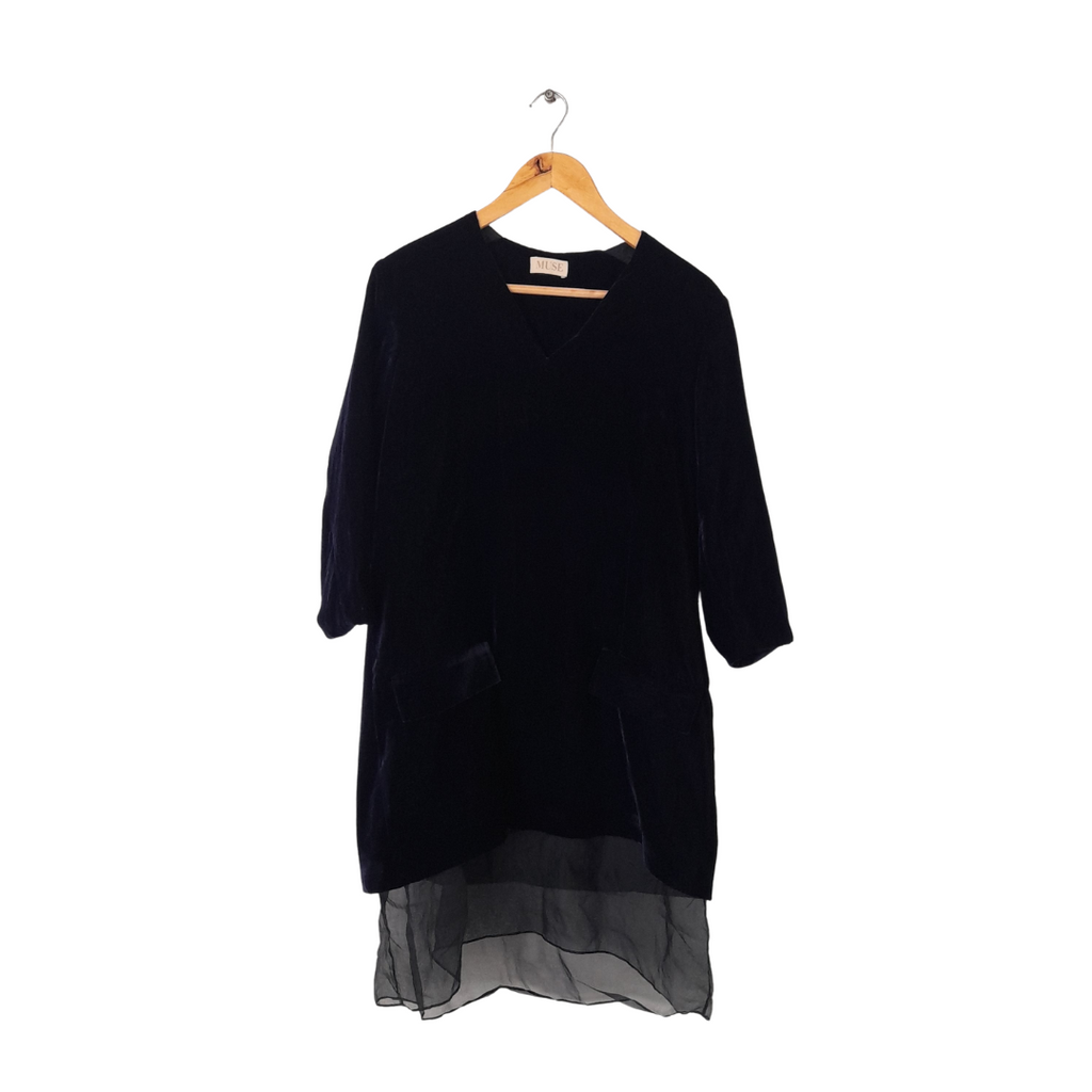 Muse Navy Velvet Tunic | Gently Used |