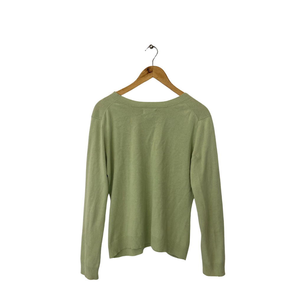 Van Heusen Light Green Diamond Print Cotton Sweater | Gently Used |