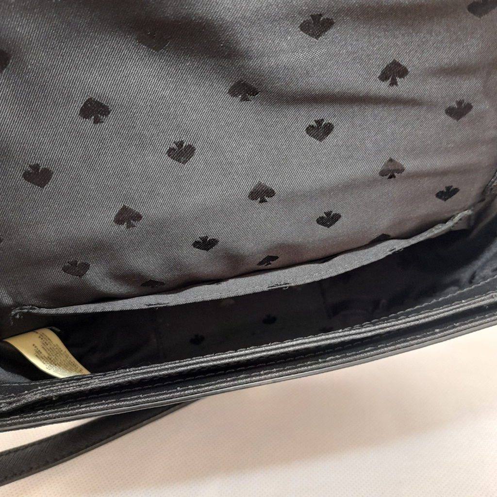 Kate Spade Black Leather Saddle Crossbody Bag | Pre Loved |