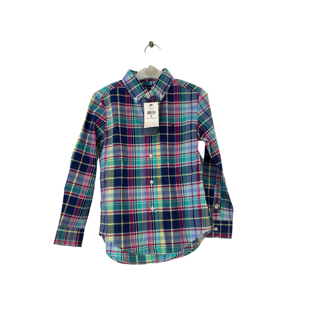 Ralph Lauren Blue, Red & Yellow Checked Shirt (6 years) | Brand New |