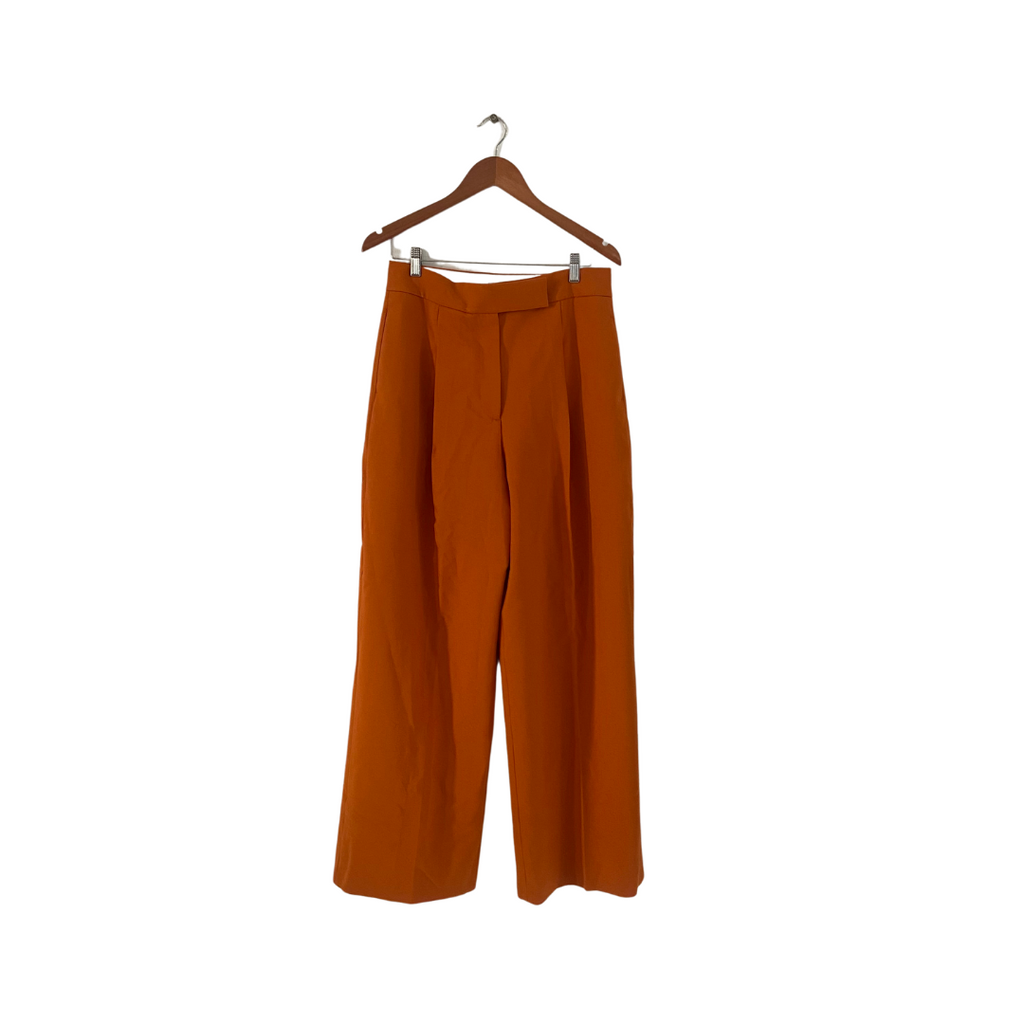 ZARA Orange Wide-leg High-waisted Pants | Brand New |