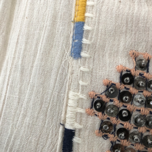 Stradivarius Cream Embroidered Sleeveless Summer Jacket | Pre Loved |