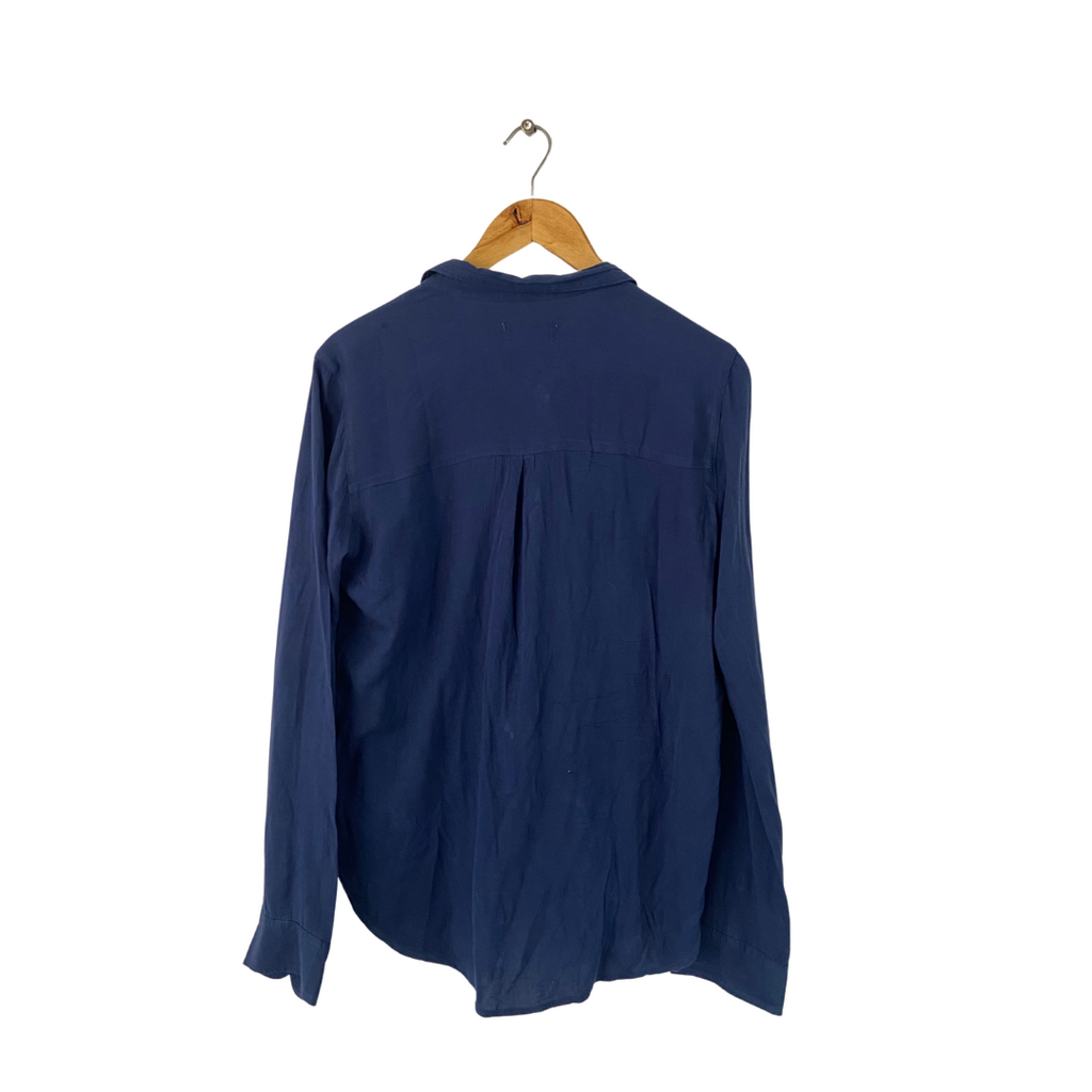 Hollister Navy Blue Lace Collared Shirt | Pre Loved |