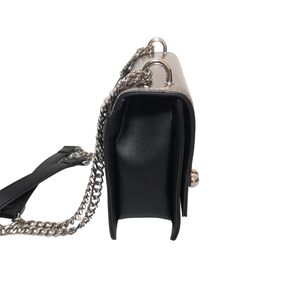 Nine West Silver and Black Chain Strap Shoulder Bag | Gently Used |