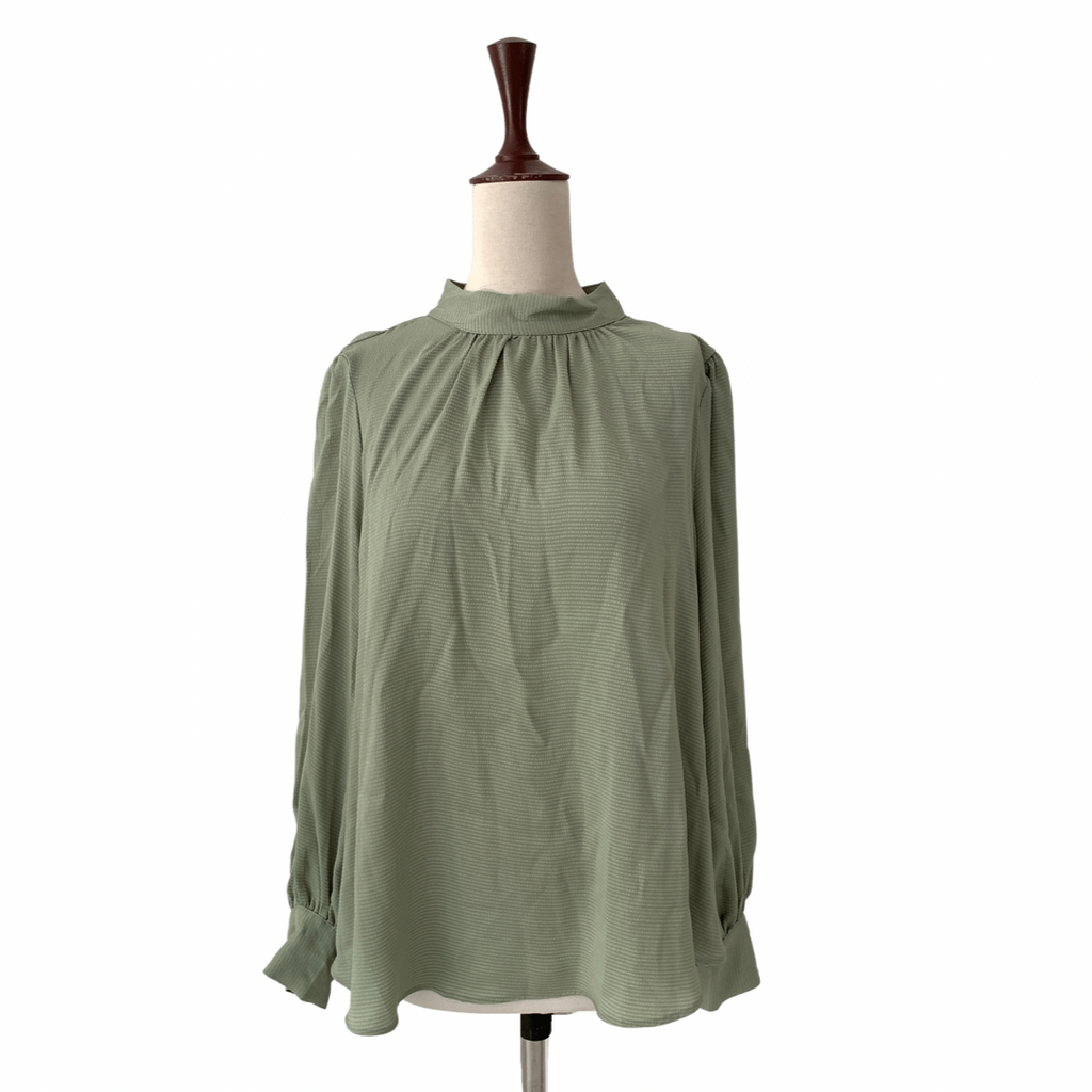 H&M Mint Green Hi-neck Blouse | Brand New |