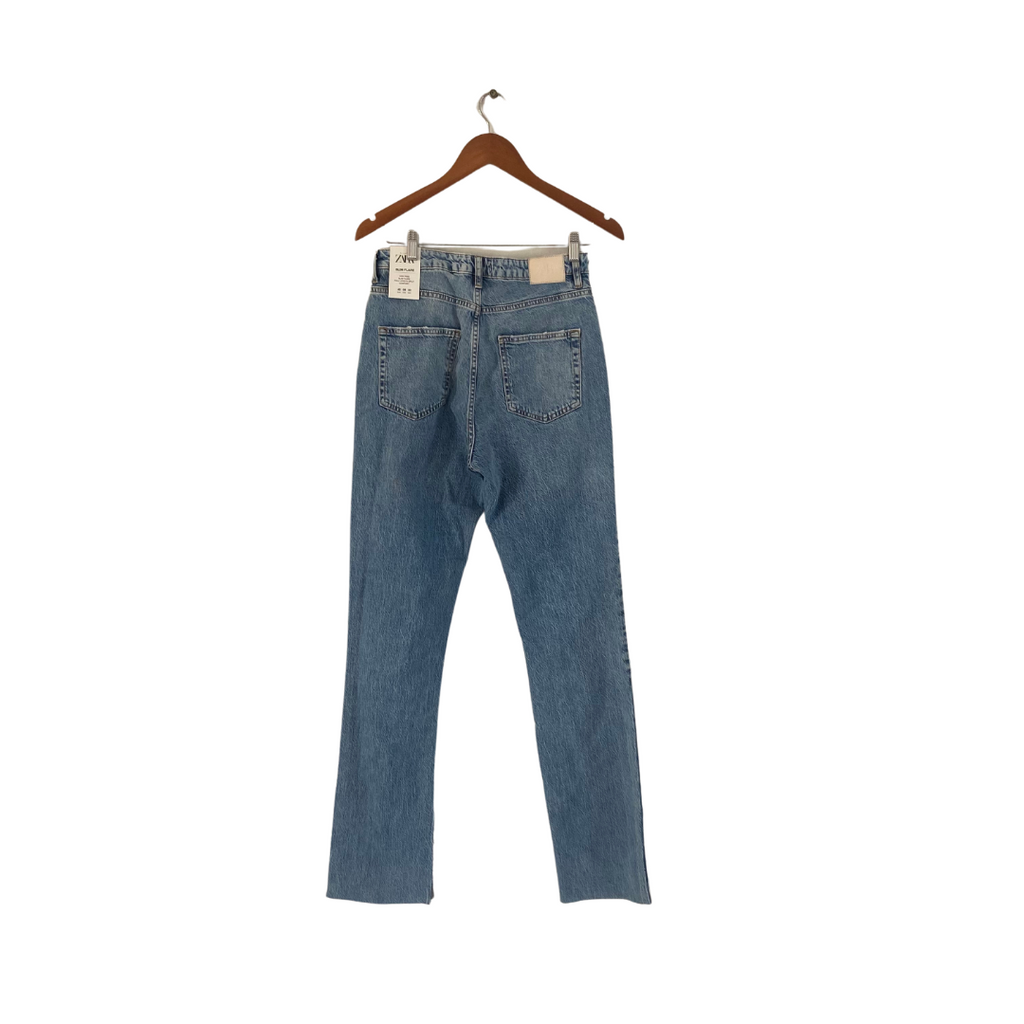 ZARA Light Denim High-rise Slim Flare Jeans | Brand New |
