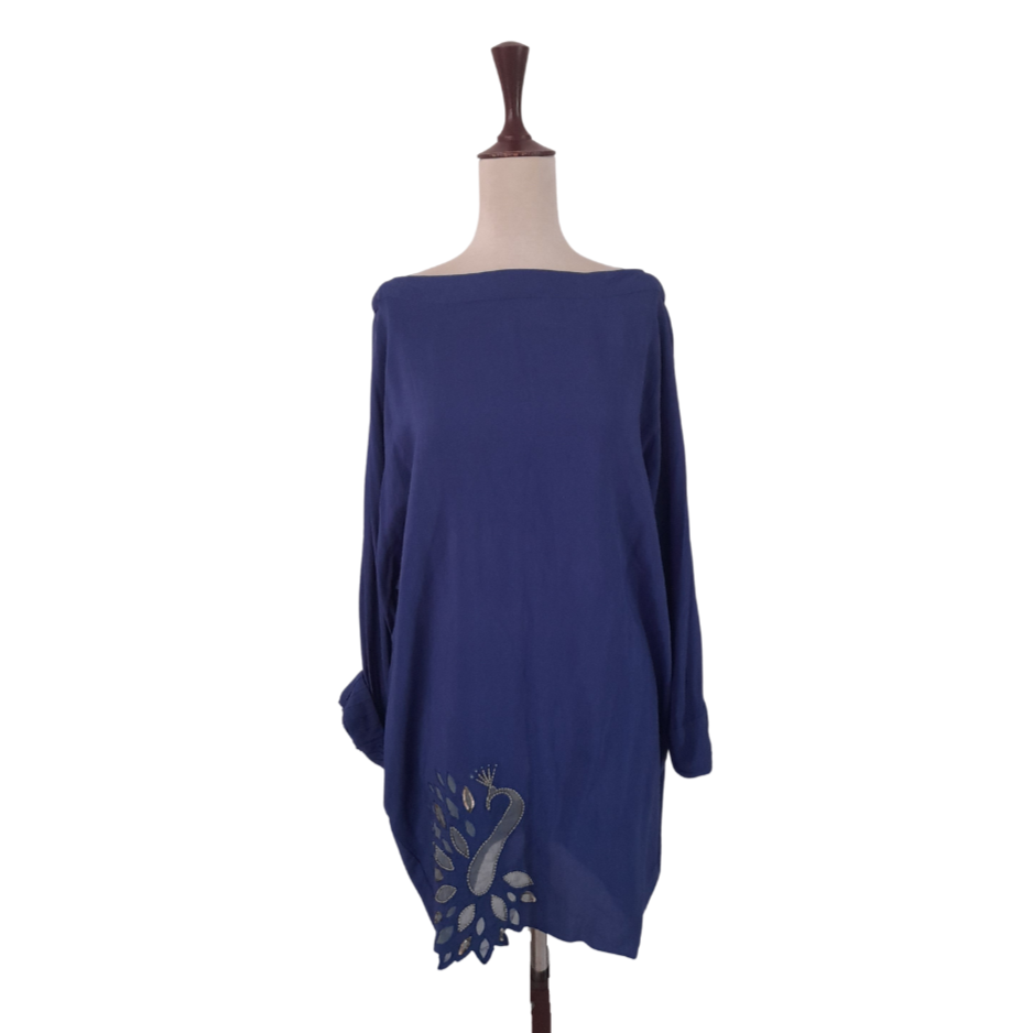 Maliha's Royal Blue Peacock Tunic | Pre Loved |