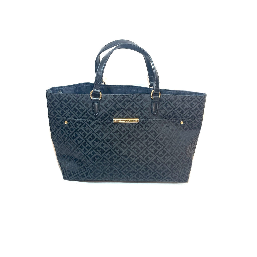 Tommy Hilfiger Black Monogram Tote Bag | Pre Loved |