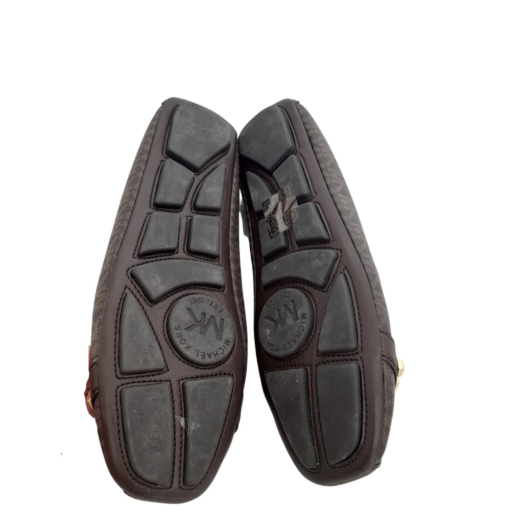 Michael Kors Brown Monogram Leather 'Fulton' Loafers | Like New |