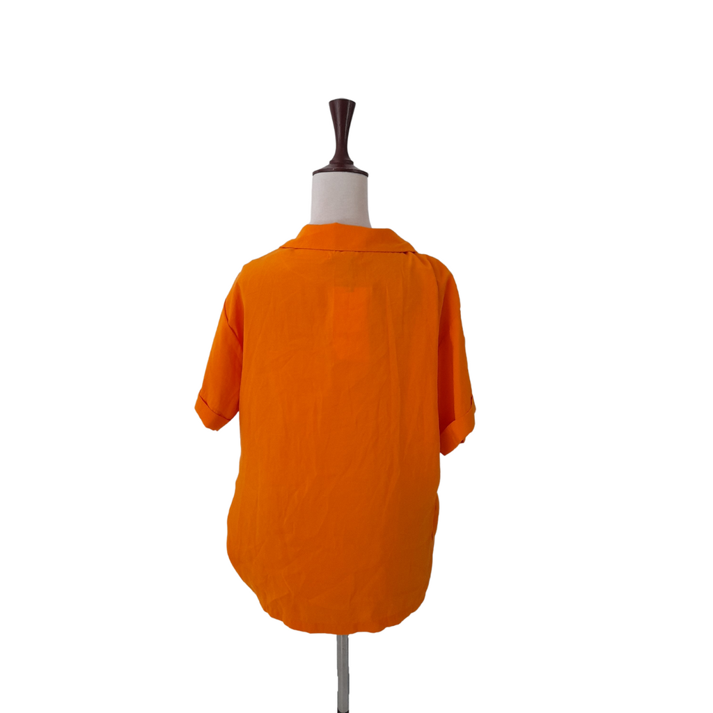 Natuvera Orange Cross-over Collared Shirt | Brand New |