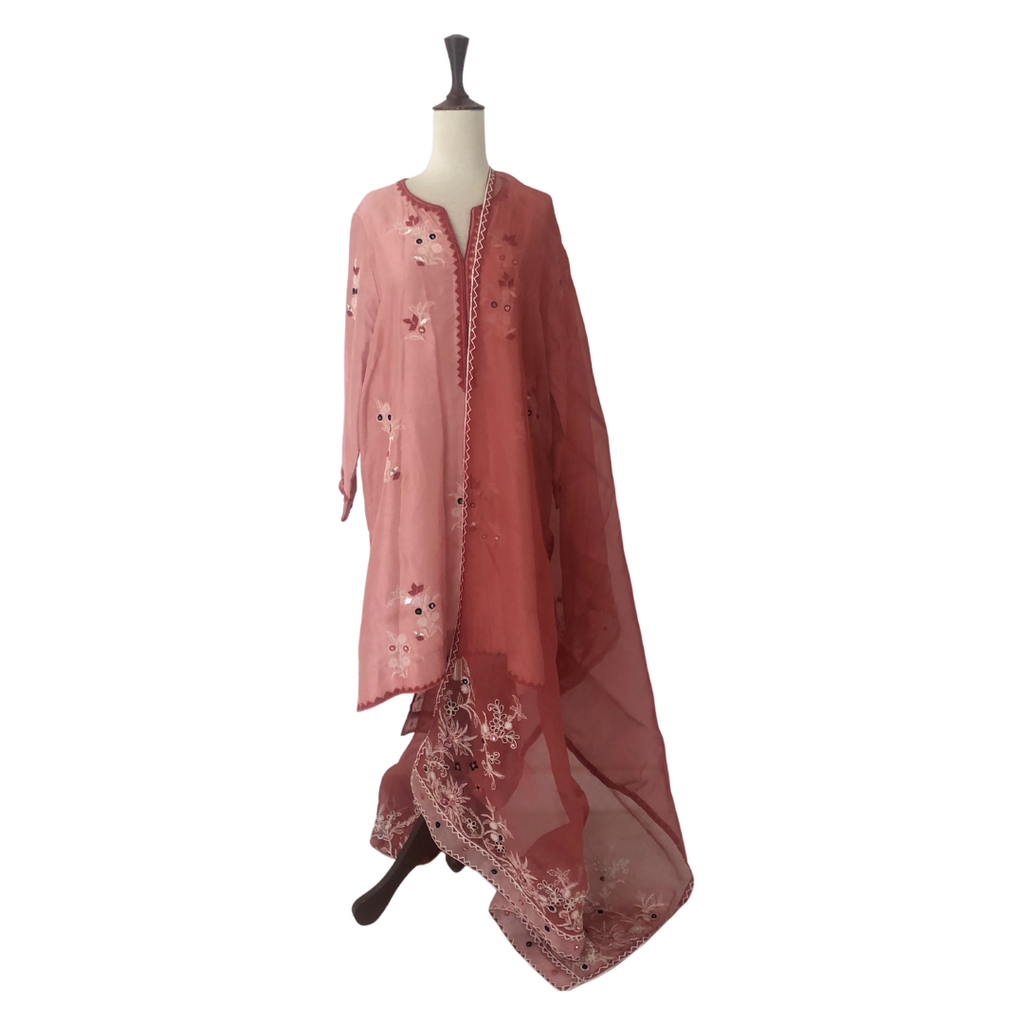 Miraka by Misha Lakhani Pink Embroidered Kameez (2 Pieces) | Pre Loved |