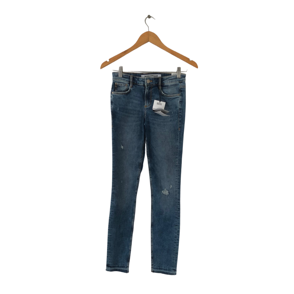 ZARA Blue Low-rise Slightly Distressed Ankle Length Jeans | Brand New |