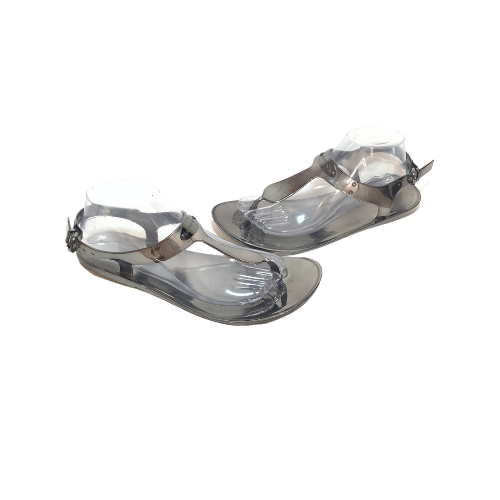 Michael Kors Silver Thong Jelly Sandals | Pre Loved |