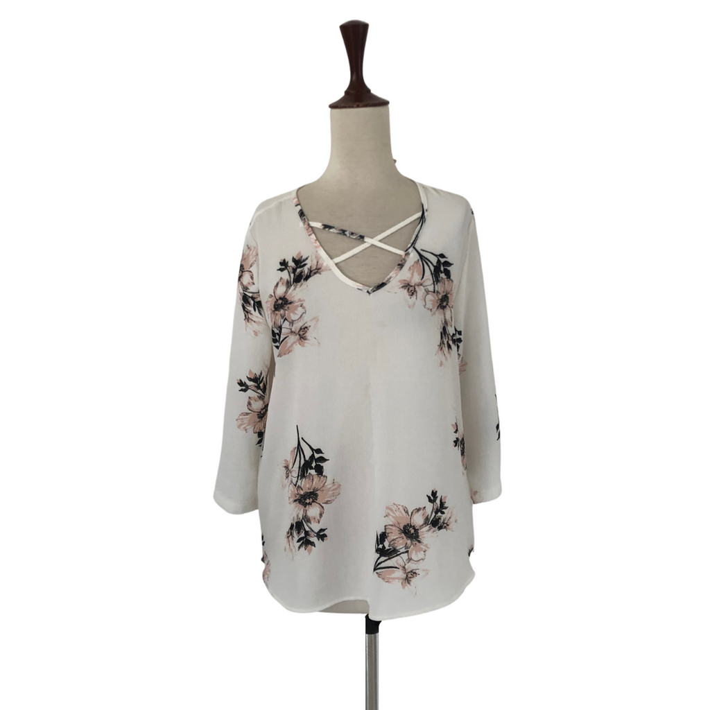Urbanology White Printed Sheer Shirt | Brand New |