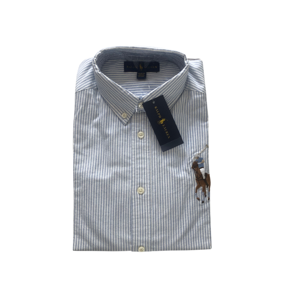 Ralph Lauren Polo Men's Light Blue Striped Shirt | Brand New |