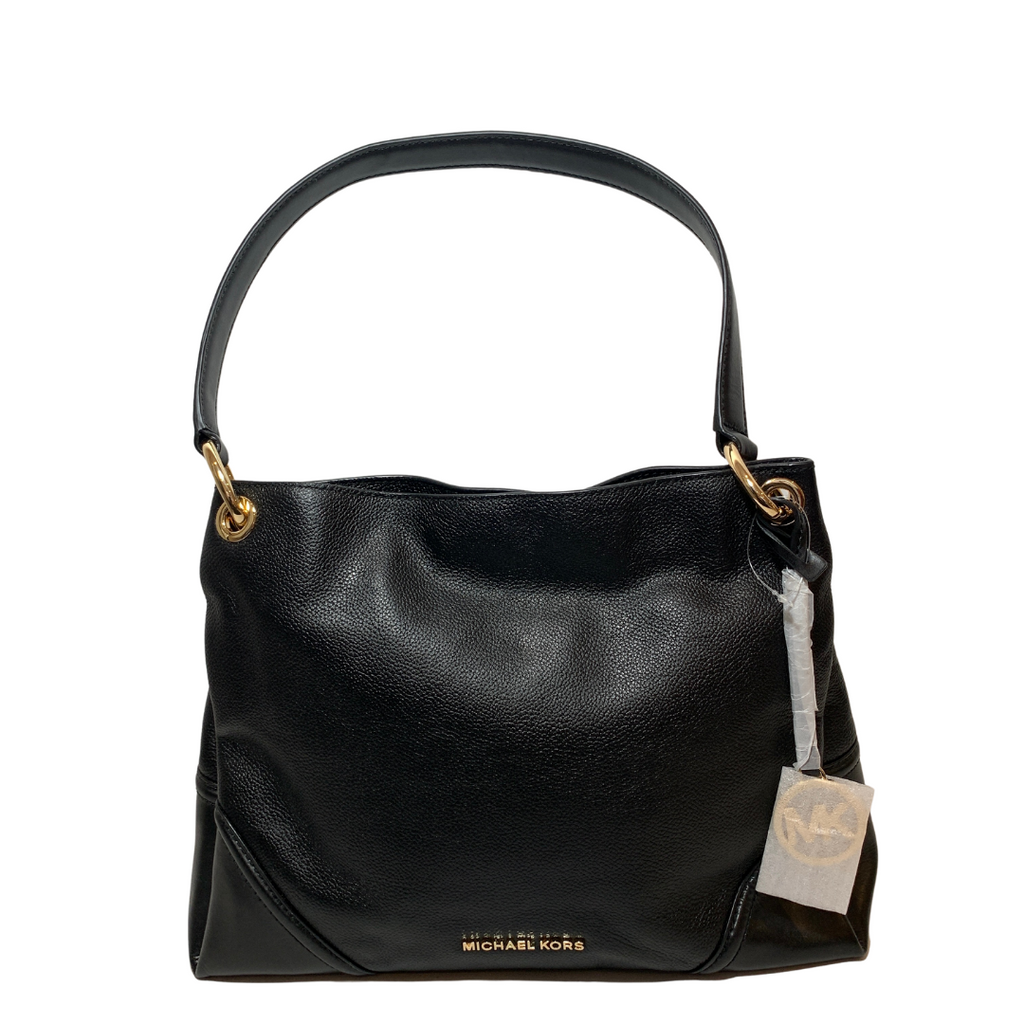 Michael Kors Black Leather 'Nicole' Shoulder Bag | Brand New |