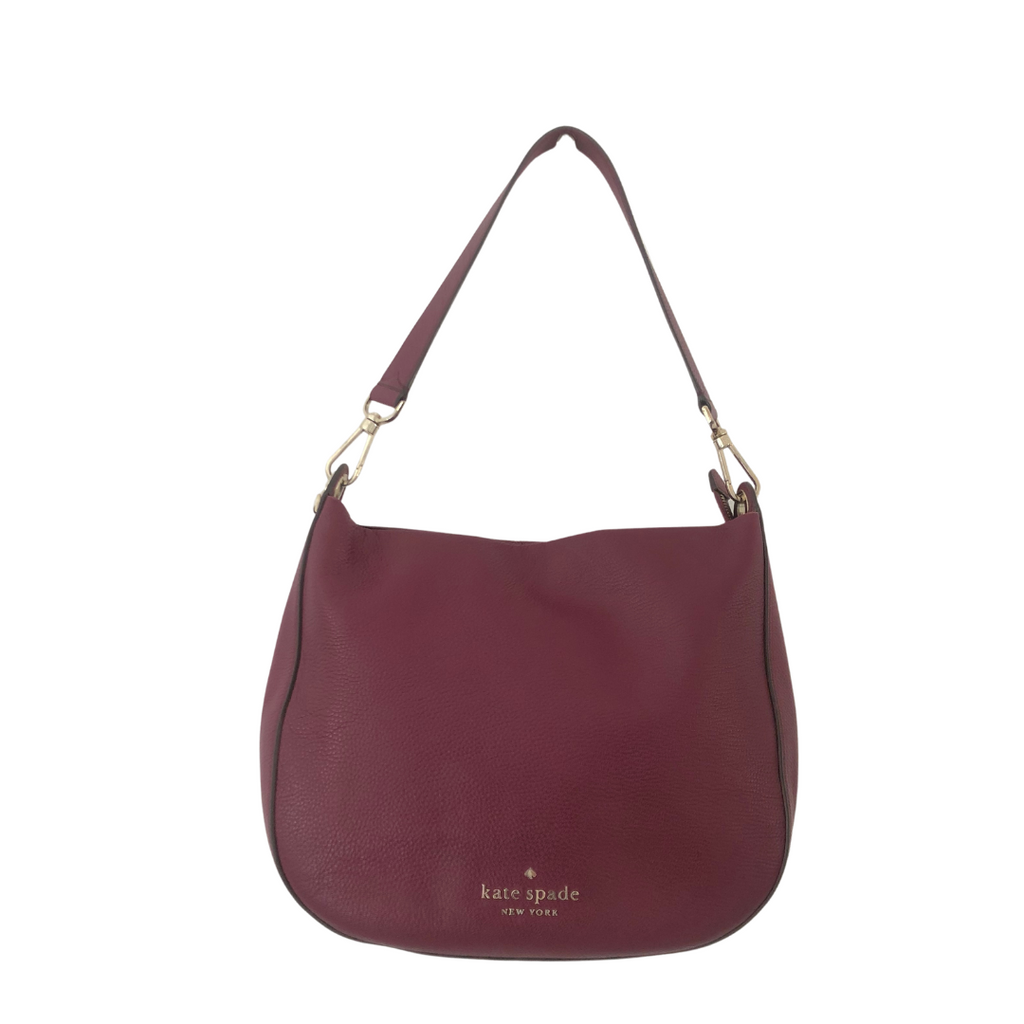 Kate Spade Burgundy Pebbled Leather 'Lexy' Shoulder Bag | Pre Loved |