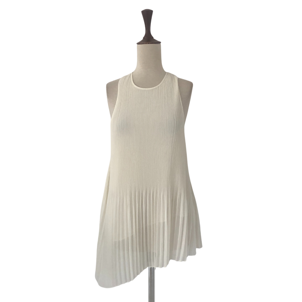 ZARA Cream Pleated Sleeveless Long Top | Gently Used |