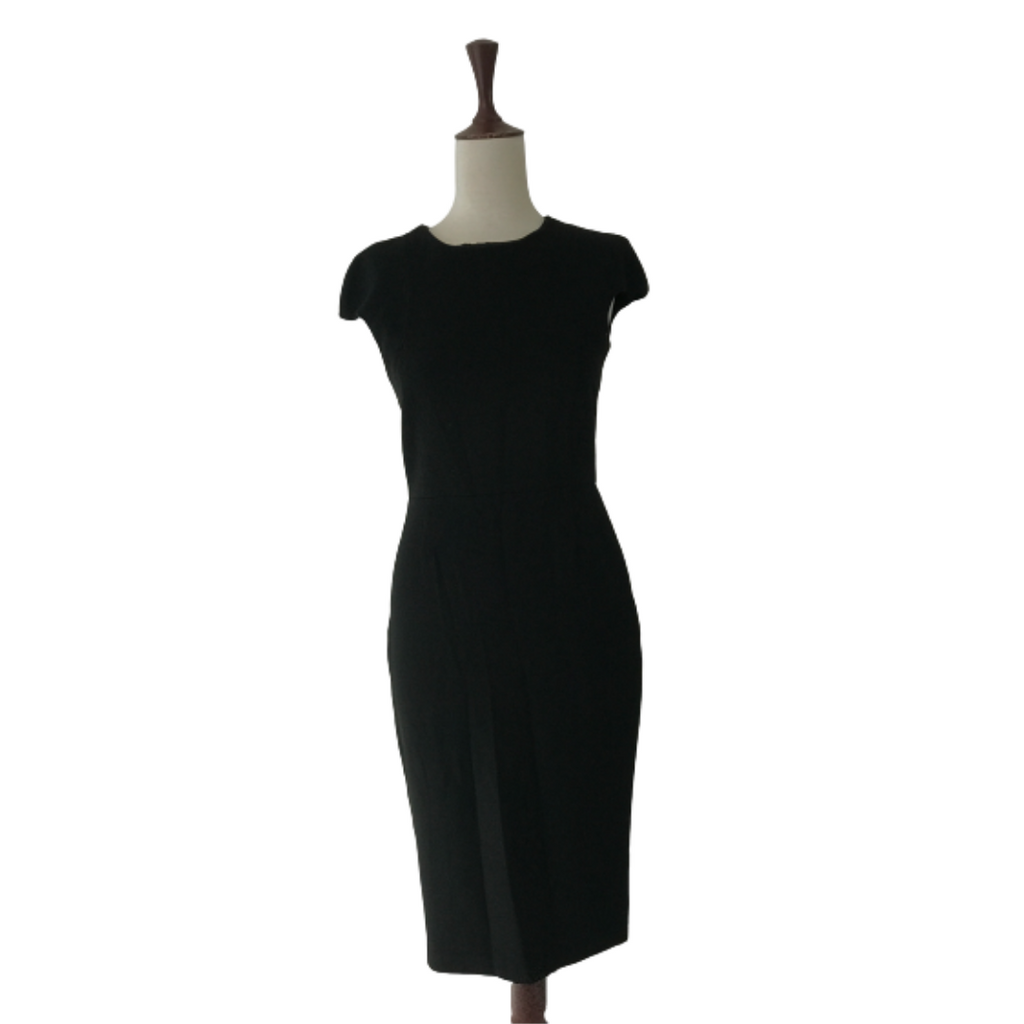 ZARA Black Zip Bodycon Midi Dress | Pre Loved |