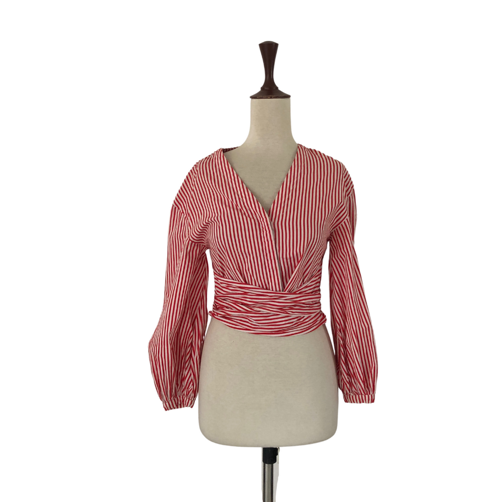 H&M Red & White Striped Crop Top | Gently Used |