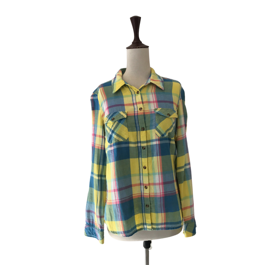 Marks & Spencer Yellow Checked Collared Shirt | Brand New |