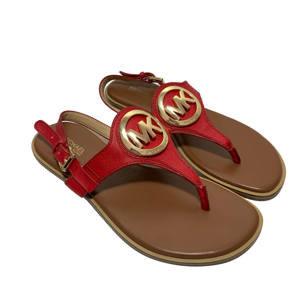 Michael Kors Red Leather Thong Sandals | Pre Loved  |
