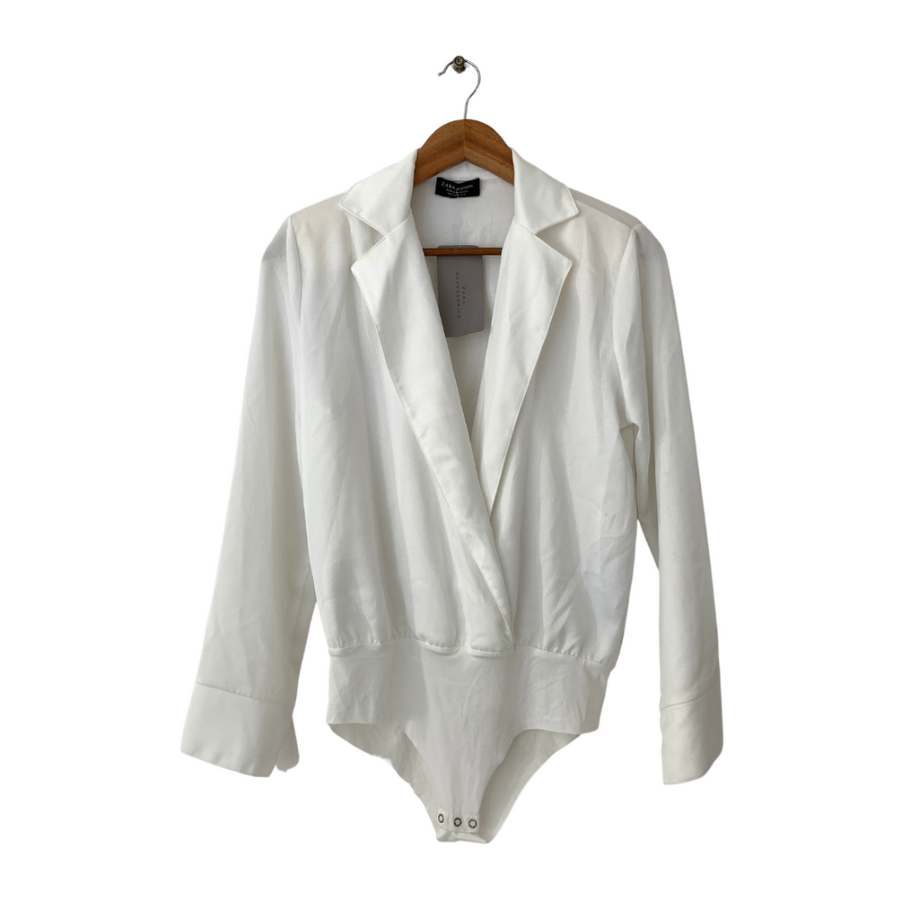 ZARA White Collared Bodysuit | Brand New |