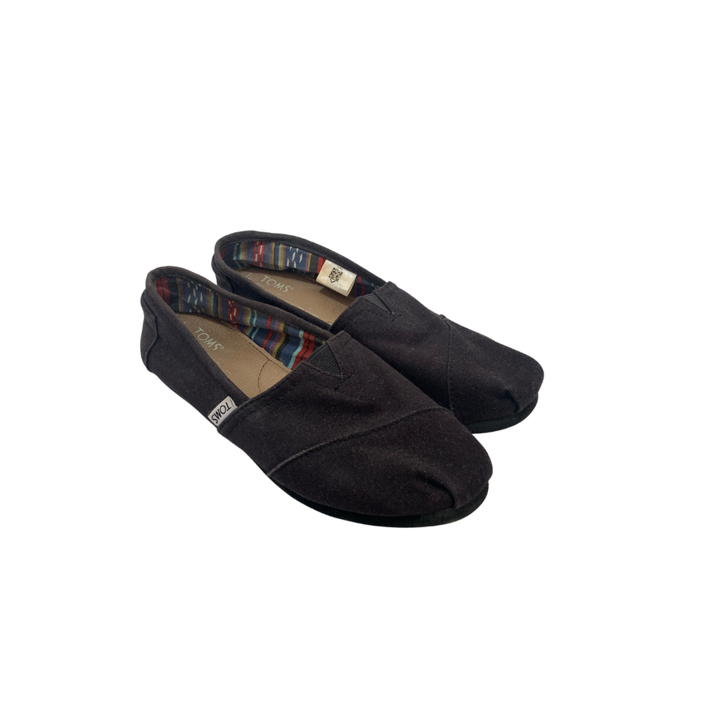 TOMS Black Canvas Shoes | Pre Loved |