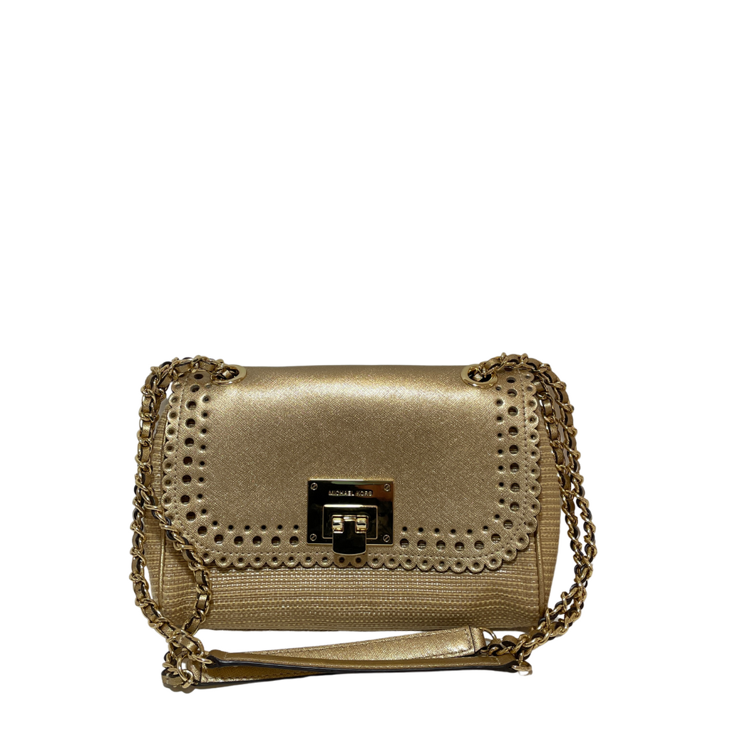 Michael Kors Gold 'Violet Vivian' Shoulder Bag | Pre Loved |