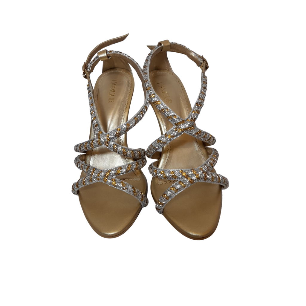 L'AMOUR 'Ilham' Gold Heels | Like New |