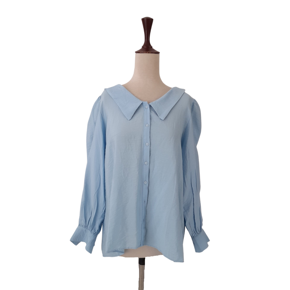 LC Waikiki Blue Collared Puff Sleeves Top | Brand New |