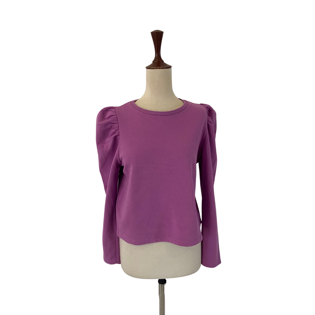 ZARA Purple Puff-sleeves Knit Top | Gently Used |