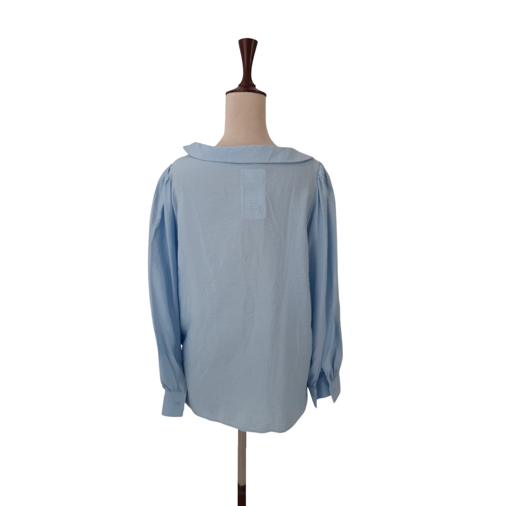 LC Waikiki Blue Collared Puff Sleeves Top | Brand New |