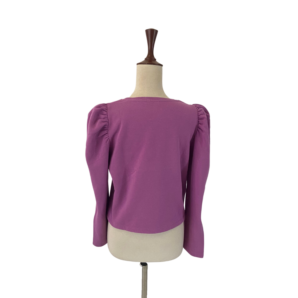 ZARA Purple Puff-sleeves Knit Top | Gently Used |