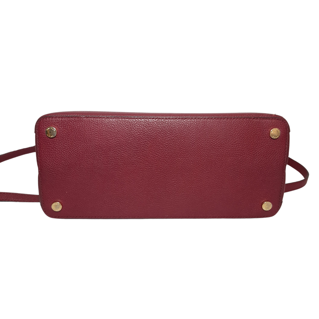 Michael Kors Maroon Pebbled Leather Mercer Satchel | Pre Loved |