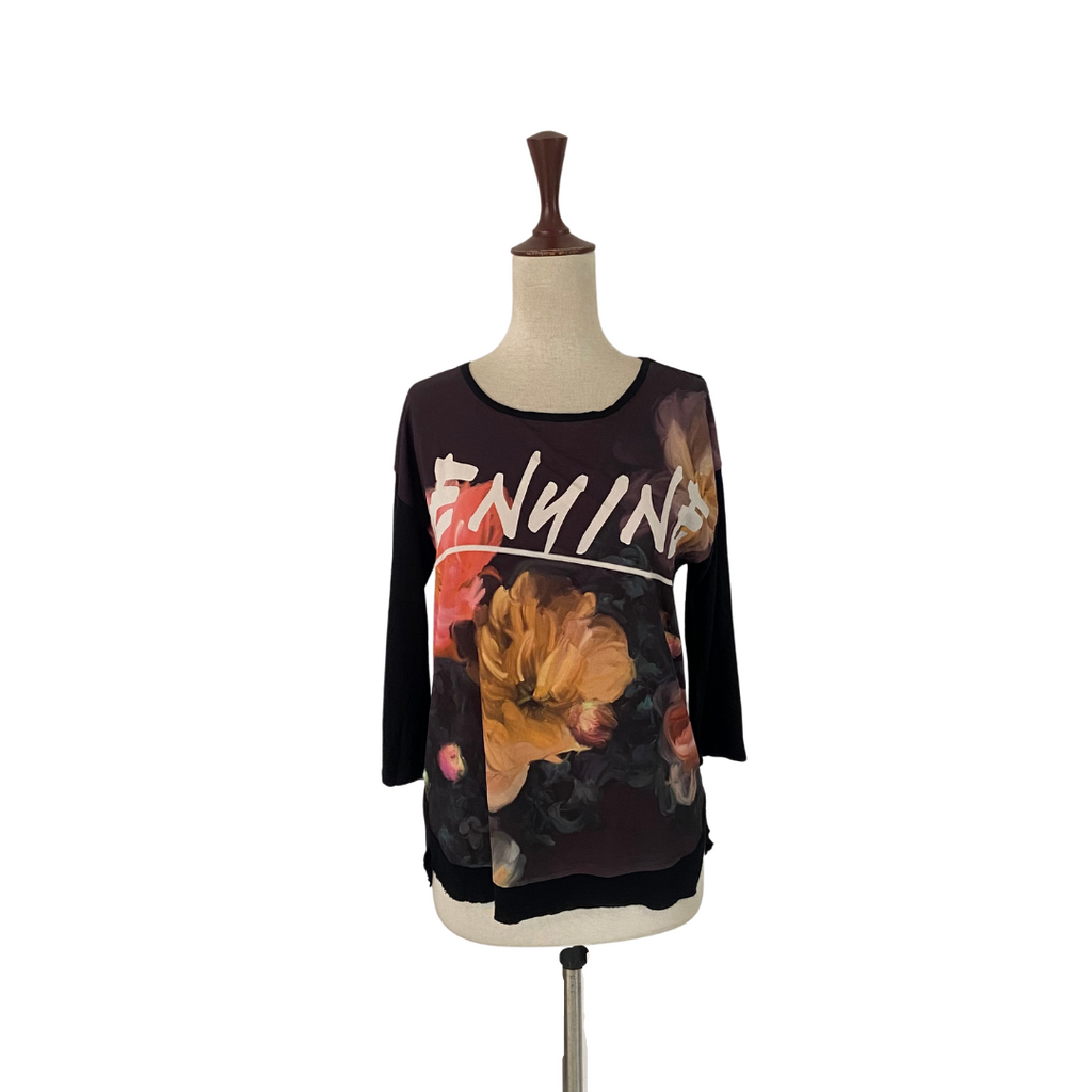 ZARA Brown Long-sleeved Graphic Tee | Gently Used |